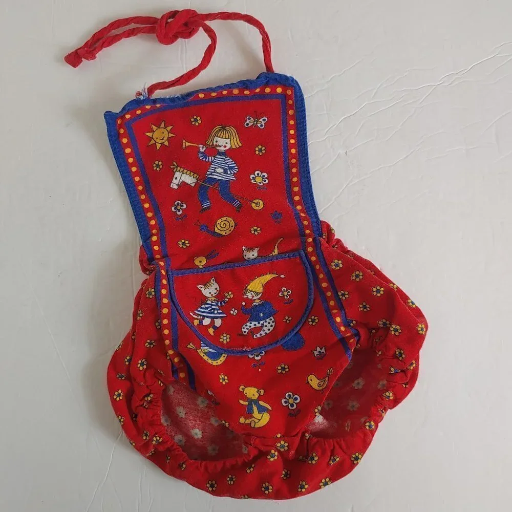 Vintage Folk Art Fairy Tale Romper One Piece Scandi‎ Girl Cotton Cat Teddy Bear